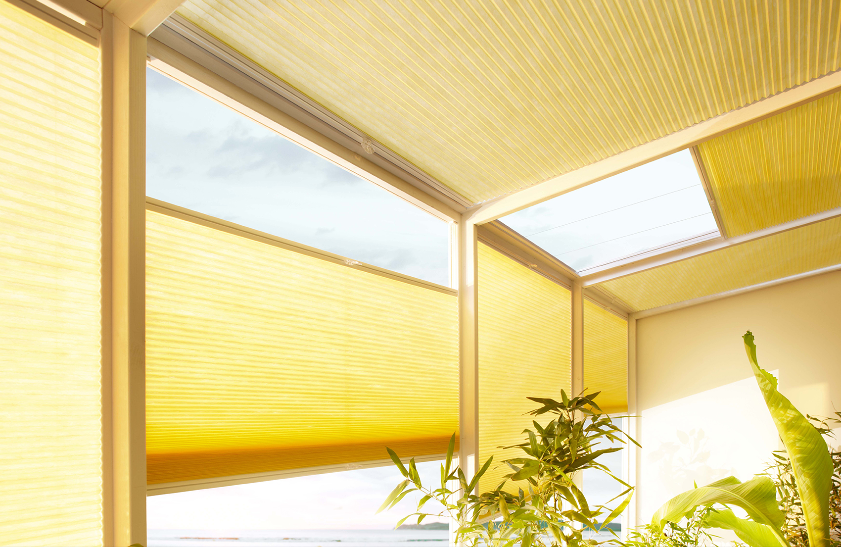 Opp Og Ned Plissegardiner Gul Interiør Markisemannen